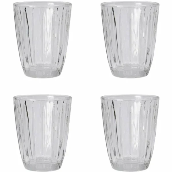 Nicolas Vahé Groove Wasserglas 4er-Set – 4er-Set à Ø 8 Cm – Höhe 10 Cm – Klar 1