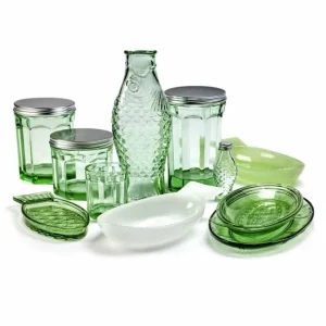 SERAX Fish & Fish Glas L 4er-Set – 4 Gläser à 4 Gläser à 400 Ml – Clear Grün 7