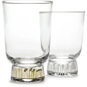 Serax Feast Glas 4er Set – 4 Gläser à 250 Ml – Transparent/stripes Sandblasted 9