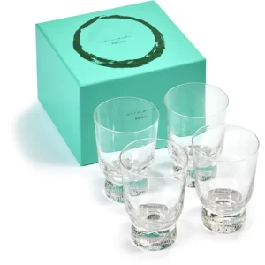 Serax Feast Glas 4er Set – 4 Gläser à 250 Ml – Transparent/stripes Sandblasted 11