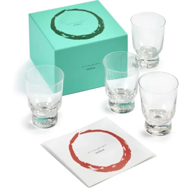 Serax Feast Glas 4er Set – 4 Gläser à 250 Ml – Transparent/stripes Sandblasted 5