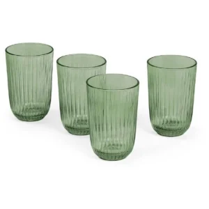 Kähler Design Hammershøi Wasserglas – 4er-Set – 4er-Set: 370 Ml – Ø 8 Cm – Höhe: 12 Cm – Grün 14