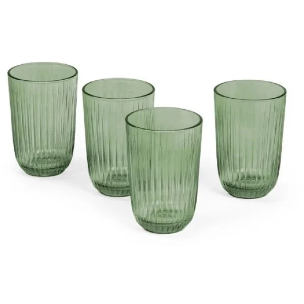 Kähler Design Hammershøi Wasserglas – 4er-Set – 4er-Set: 370 Ml – Ø 8 Cm – Höhe: 12 Cm – Grün 5