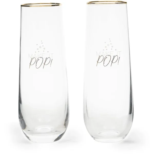 Riviera Maison Rivièra Maison Make It Pop Champagnerglas – 2er-Set – 2er-Set à 270 Ml – Transparent 1