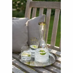 Fink Living Fink Platinum Wasser-/Whiskygläser – 6er Set – 6er Set – 280 Ml – Ø 8 Cm – Höhe 9 Cm – Silberfarbener Rand + Glas 13