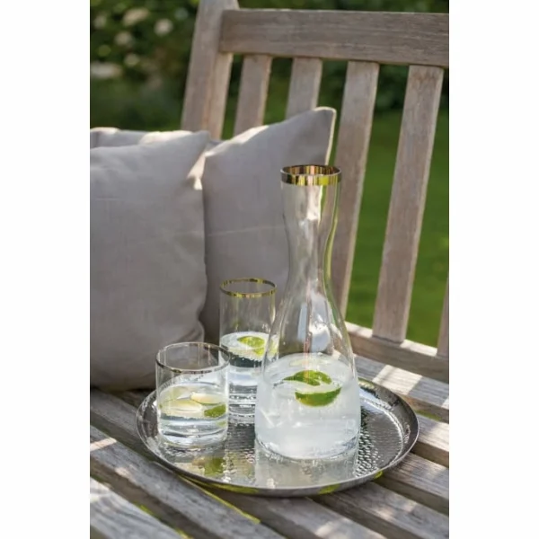 Fink Living Fink Platinum Wasser-/Whiskygläser – 6er Set – 6er Set – 280 Ml – Ø 8 Cm – Höhe 9 Cm – Silberfarbener Rand + Glas 3