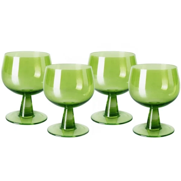 HK Living The Emeralds Weinglas – 4er-Set – 4er-Set: 250 Ml – Ø 8,5 – 8,5×8,5×11,5 Cm – Lime Green 1