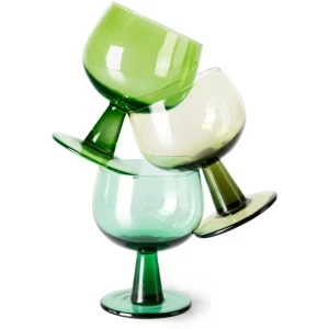 HK Living The Emeralds Weinglas – 4er-Set – 4er-Set: 250 Ml – Ø 8,5 – 8,5×8,5×11,5 Cm – Lime Green 16