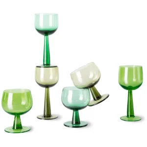 HK Living The Emeralds Weinglas – 4er-Set – 4er-Set: 250 Ml – Ø 8,5 – 8,5×8,5×11,5 Cm – Lime Green 18