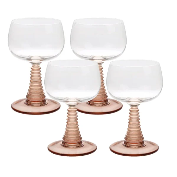 HK Living Swirl Weinglas-4er-Set – 4 Gläser à 230 Ml – Nude 1