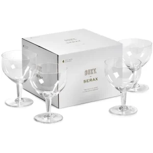 SERAX Boxy’s Take Time Rotweinglas 4er-Set – 4 Gläser à 250 Ml – Clear 12