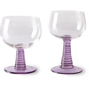 HK Living Swirl Weinglas Low – 8er-Set – 8er-Set à 350 Ml – Purple 16