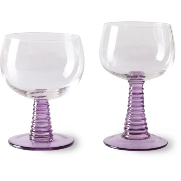 HK Living Swirl Weinglas Low – 8er-Set – 8er-Set à 350 Ml – Purple 6