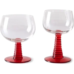 HK Living Swirl Weinglas Low – 8er-Set – 8er-Set à 350 Ml – Red 13