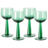 HK Living The Emeralds Weinglas – 4er-Set – 4er-Set: 200 Ml – Ø 8 Cm – 8x8x17,2 Cm – Fern Green 17