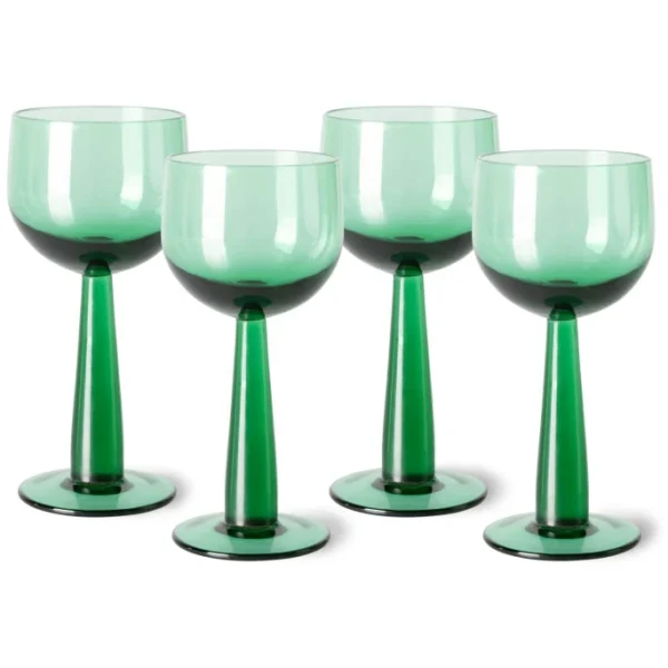 HK Living The Emeralds Weinglas – 4er-Set – 4er-Set: 200 Ml – Ø 8 Cm – 8x8x17,2 Cm – Fern Green 1